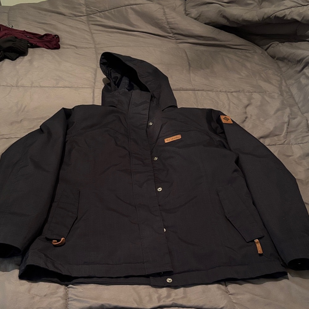 Columbia Black Hooded Ski Jacket
